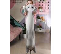 Серый 130см Мягкая Игрушка Кот Длинний Подушка Обнимашка