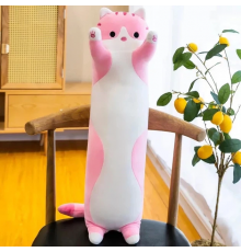 Мягкая Игрушка Кот Длинний 90см Подушка Обнимашка розовый