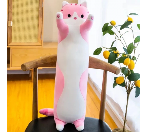 Мягкая Игрушка Кот Длинний 90см Подушка Обнимашка розовый