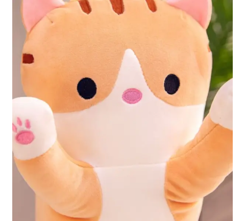 Мягкая Игрушка Кот Длинний 50см Подушка Обнимашка коричневый
