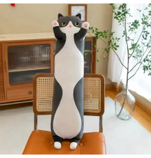 Черный 70см Мягкая Игрушка Кот Длинний Подушка Обнимашка