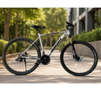 Горный велосипед 29" с алюминиевой рамой 21" и гидравлическими тормозами Shimano Светлое Серебро