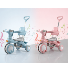 Триколісний велосипед Baby Carriage 588 / Велосипед з з батьківською ручкою та кошиком / Велосипед-коляска