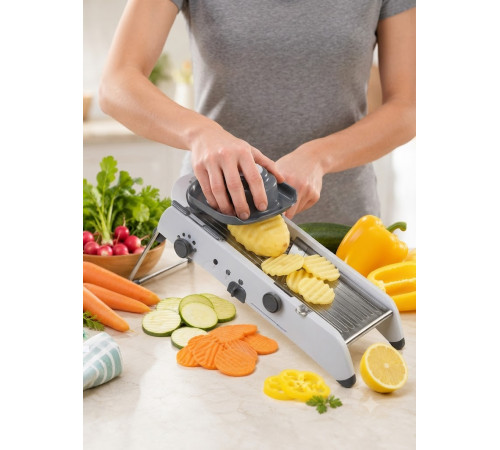 Регульована тертка-шатківниця для овочів / Овочерізка Smart Multifunctional Mandoline Slicer / Механічний подрібнювач універсальний кухонний