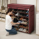Бордова тканинна шафа для зберігання взуття Shoe Cabinet 118х30х120 см