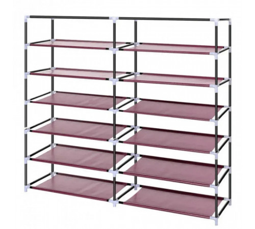 Бордова тканинна шафа для зберігання взуття Shoe Cabinet 118х30х120 см