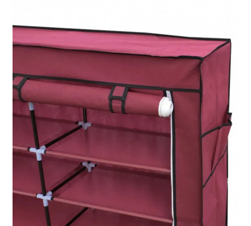 Бордова тканинна шафа для зберігання взуття Shoe Cabinet 118х30х120 см