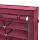 Бордова тканинна шафа для зберігання взуття Shoe Cabinet 118х30х120 см