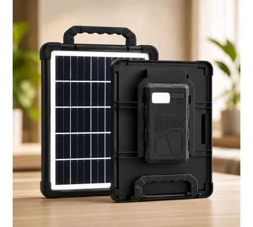 Портативна сонячна зарядна станція CoLamp CL-618PB-15W, 10800 mAh із LED-лампами / Автономне джерело живлення із сонячною панеллю