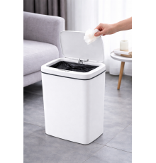 Ведро для мусора со смарт-датчиком приближение Smart trash can 10 л Белый