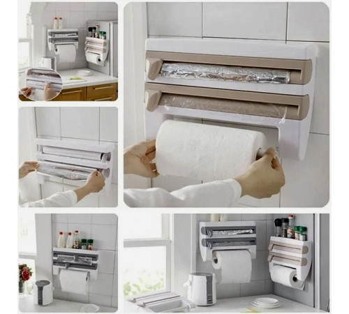 Кухонный диспенсер для пленки, фольги и полотенец Kitchen Roll Triple Paper dispenser, держатель для полотенец