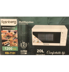 Микроволновая печь Rainberg RB-7151 WHITE с таймером Мощная микроволновка 1200 Вт/ 20л (1)