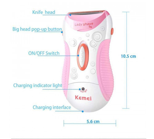 Эпилятор аккумуляторный Kemei KM 1187 5в1 (60 шт/ящ) за 673 грн