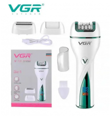 Епілятор VGR V-728 - 3 в 1, дисплей, триммер + епілятор + бритва, USB зарядка (40)