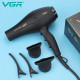 Фен профессиональный VGR V-406 BLACK, 3 уровня обдува, 3 уровня температуры, 2 насадки, 3 за 3780 грн