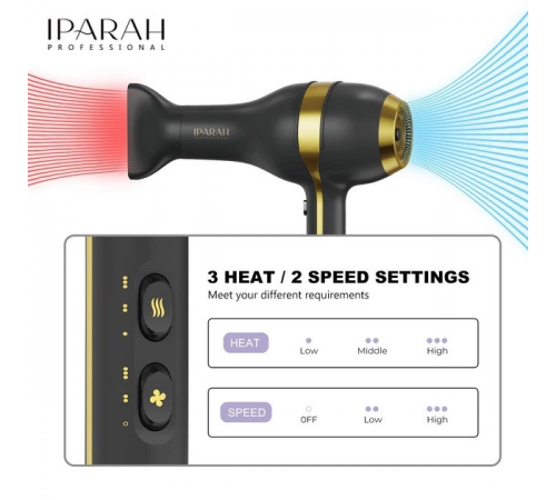 Фен стайлер IPARAH P-342 фен дифузор концентратор 3 швидкості 2 режими температури (12) за 2174 грн