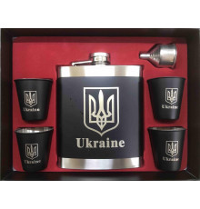 Набор фляга с рюмками большой FLG 18/603 UKR