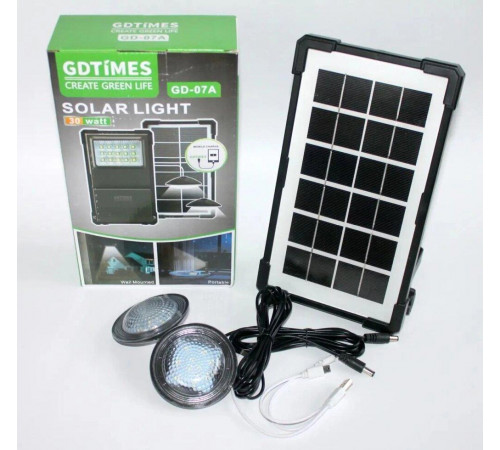 GD7A (GD-07A) Ліхтарик ручний із сонячною панеллю, павербанк MultiFunctional Led Cclamp (30) за 643 грн