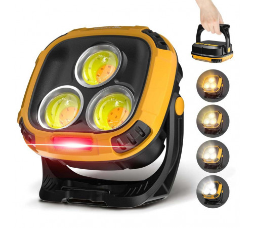 Прожектор ліхтар кемпінг W891-1-3COB(White+Yellow)+5SMD(Red) Power bank VS-47 за 867 грн