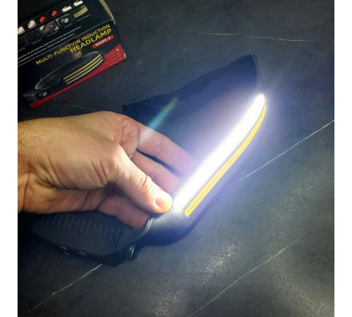 Потужний ліхтар на голову BL-W689-LM+2COB (white+red), Ліхтар на голову з вбудованим акумулятором PS-94 за 319 грн