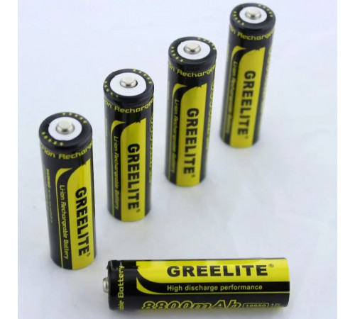 Аккумулятор (1шт) 18650 Greelite 4.2V 9.6Wh Li-ion батарейка для фонарика XC-40