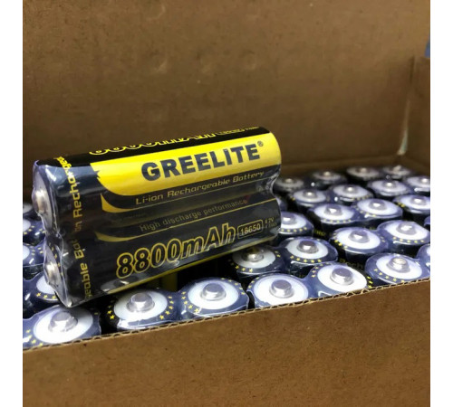 Аккумулятор (1шт) 18650 Greelite 4.2V 9.6Wh Li-ion батарейка для фонарика XC-40