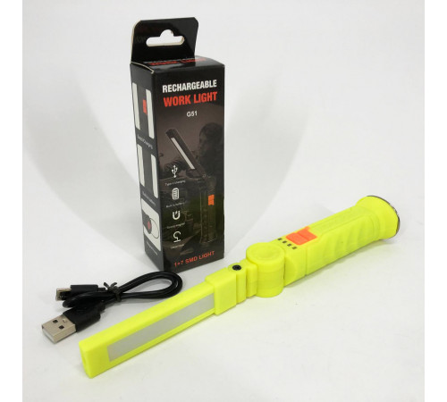 Фонарь переносной с батареей Worklight G51-LED-COB, Кемпинговое зарядное устройство с фонарем RF-16