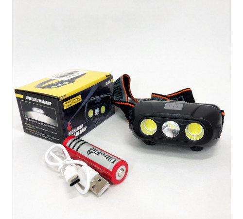 Тактический фонарь с ремешком для головы KX-215-LED-2COB, Налобный фонарь для автомеханика UL-58