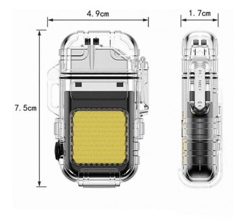 Зажигалка спиральная водонепроницаемая электронная с LED фонариком и зарядкой от USB XP-66