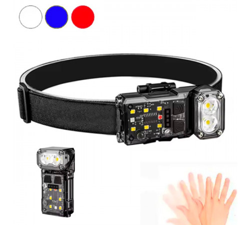 Ліхтар на лоб для будівельних робіт X52, 2LED+6SMD RGB, Ліхтарик на голову для домашніх робіт ZG-90 за 347 грн