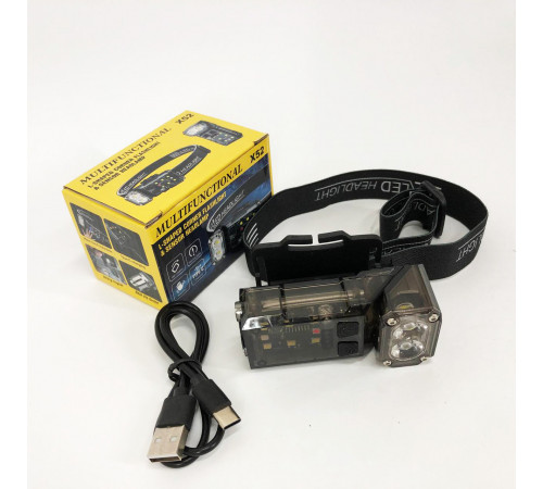 Ліхтар на лоб для будівельних робіт X52, 2LED+6SMD RGB, Ліхтарик на голову для домашніх робіт ZG-90 за 347 грн