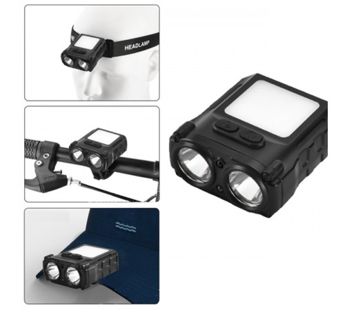 Надійний налобний ліхтар SH-T808-2XPE-20SMD-white/red, Led headlamp налобний ліхтар DX-51 за 416 грн