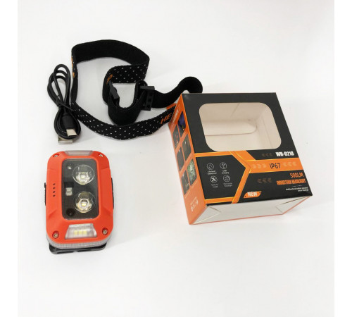Ліхтар на голову для риболовлі WH-0218-XPG(white+yellow)+SMD(red), Ліхтарик на голову для роботи MR-48 за 359 грн