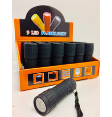 Фонарь ручной прорезиненный на батарейках 3AAA x 9 LED BL 512/ 903 (240 шт/ящ)