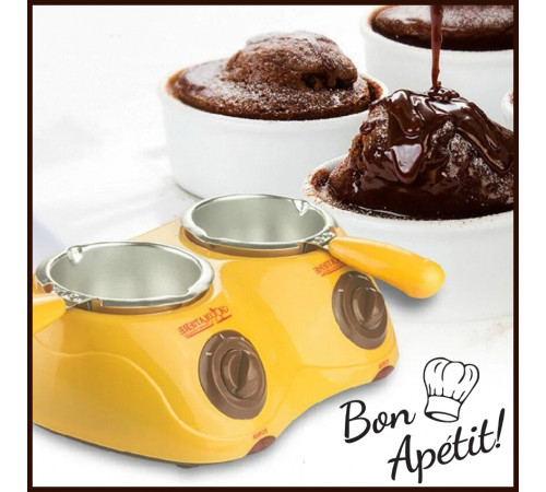 Электрический набор для фондю с двумя чашами Chocolatiere