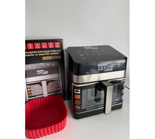 Мультифункциональная аэрофритюрница Zepline ZP-00343 на 13 л 4200 Вт на 12 программ с окошком (1) за 6845 грн