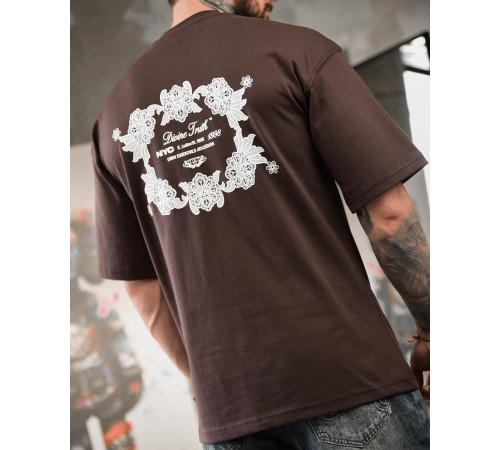Футболка oversize NYC бордо ТР6871 за 1099 грн