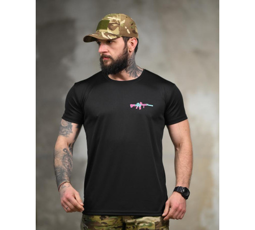 Тактическая футболка SELION Gun black ТР6766