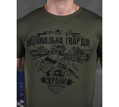 Футболка мужская 3XL 56 р НГУ Национальная Гвардия Украины олива летняя