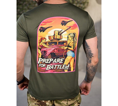 Тактическая потоотводящая футболка battle oliva ПП4650