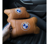 Подушка под шею с логотипом BMW, Подушка подголовник с логотипом, Автоподушка под голову SH-43
