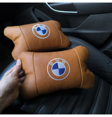 Подушка под шею с логотипом BMW, Подушка подголовник с логотипом, Автоподушка под голову SH-43