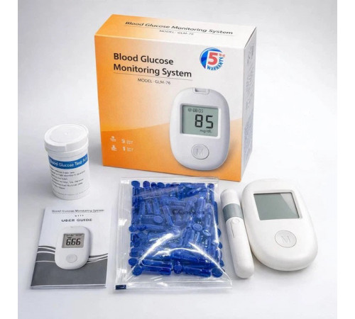 Глюкометр Glucose Meter GLM-76 с тест-полосками 50 шт – прибор для измерения сахара в крови ED-80