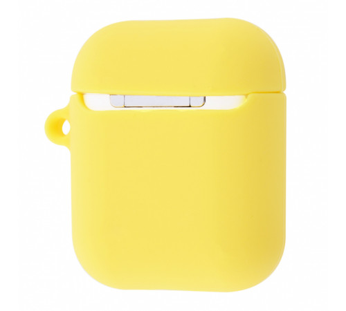 Чехол для Apple AirPods силиконовый с бабочкой желтый PL-29