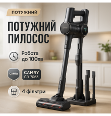 Потужний ручний пилосос для дому Camry CR 7063 400Вт, Вертикальний пилосос для щоденного використання QT-99