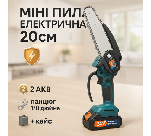 Міні-пила для стрижки дерев Domotec 8"(20см) 48 В, Акумуляторна пила для професіоналів і любителів DP-37