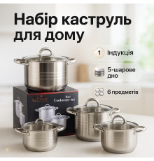 Набор кастрюль с антипригарным покрытием, Набор посуды для любых плит посуды для дома KI-43
