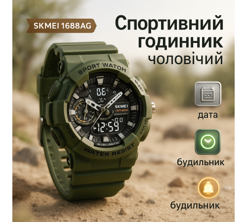 Чоловічий водостійкий спортивний тактичний наручний годинник, Годинник для чоловіка з водозахистом PR-81