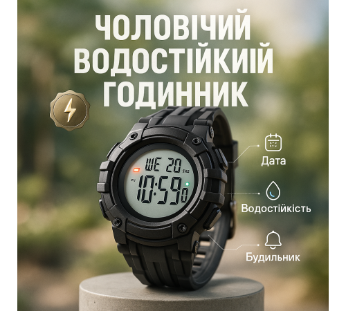 Военные часы с подсветкой SKMEI, Фирменные спортивные часы водонепроницаемые и противоударные EZ-27