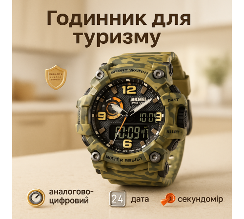 Спортивний чоловічий годинник для хлопця SKMEI 1520CMGN, Водонепроникний годинник з гарантією TP-20